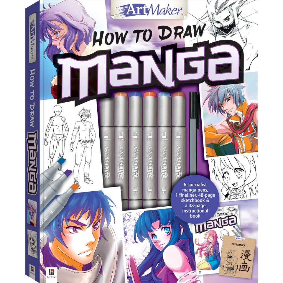 Art Maker Masterclass Collection: How to Draw Manga Kit - Adults Drawing Kit Draw Manga - Japanese Art - Drawing Stationary - Advanced Drawing Guide 