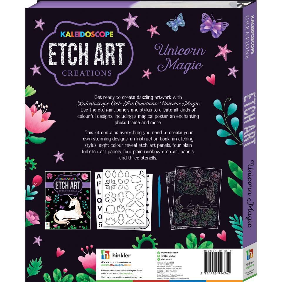 Kaleidoscope Etch Art Creations Mythical Creatures Scratch Art Book